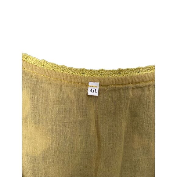 Plus size women’s floral blue and yellow tiered ruffle hem baby doll top - Picture 7 of 7